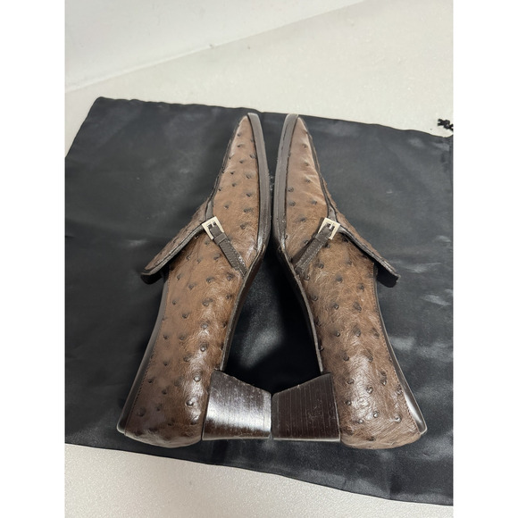 Prada Shoes Mens Size 38.5 Ostrich Leather Slip On Loafers Made in Italy - Picture 7 of 13